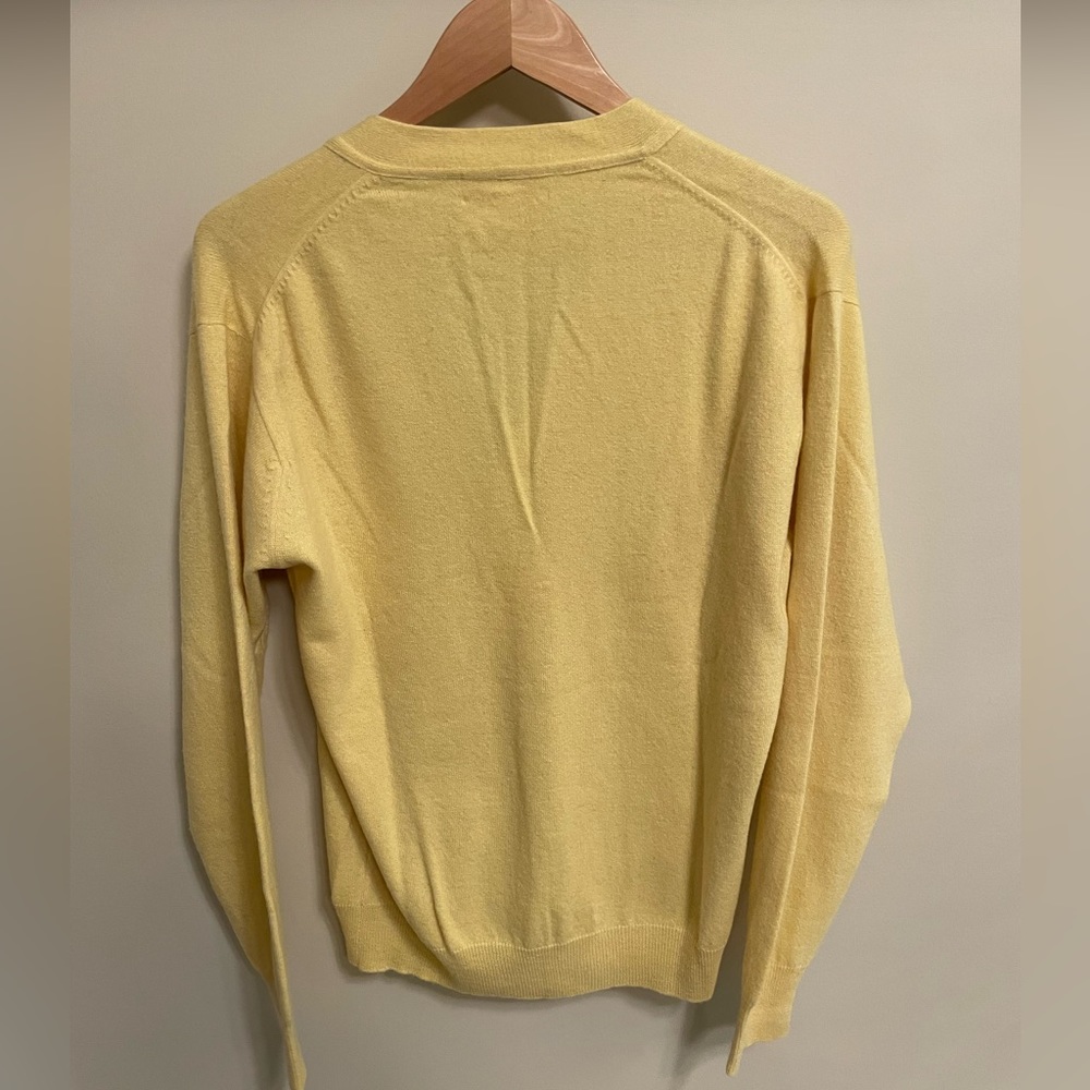 Yellow cashmere cardigan by Ed Mitchell